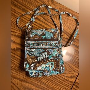 Vera Bradley Brown and Blue Crossbody